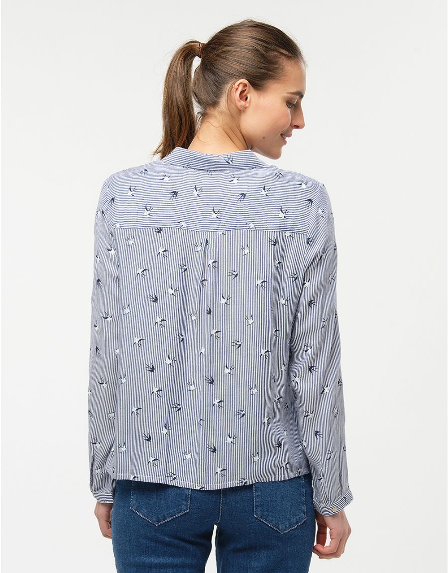 Chemise rayée hirondelles