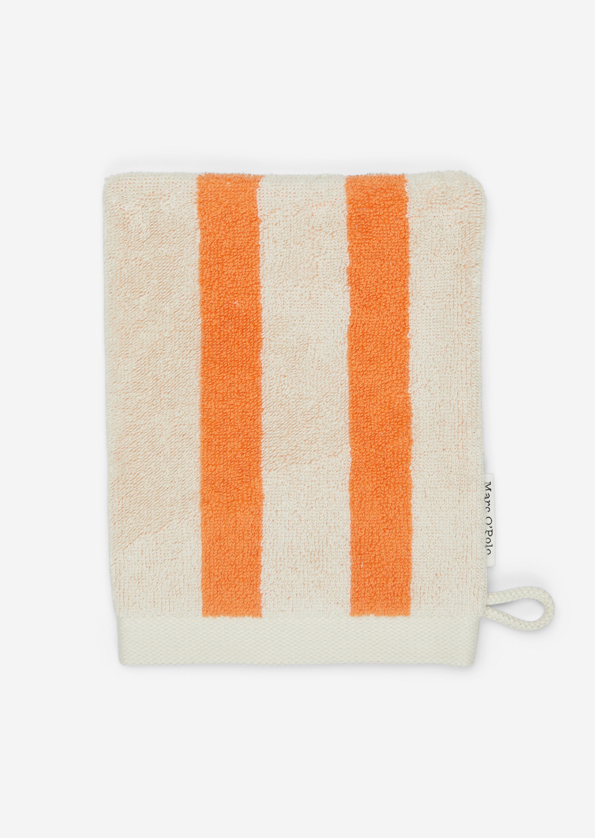 Waschhandschuh Modell HERITAGE mit Jacquard-Streifenmuster