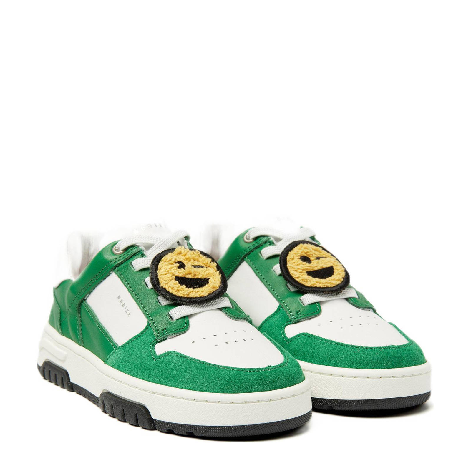 Nubikk Basket Court leren sneakers wit/groen