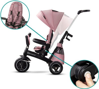 Kinderkraft Trehjulssykkel Easytwist, Rosa