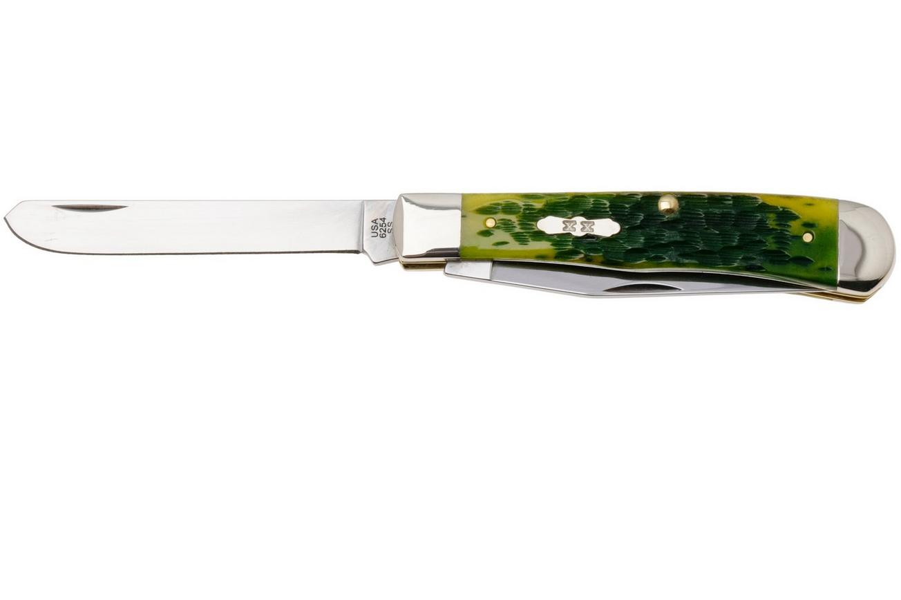 Case Trapper Green Apple Bone 27860, Peach Seed Jig, 6254 SS zakmes