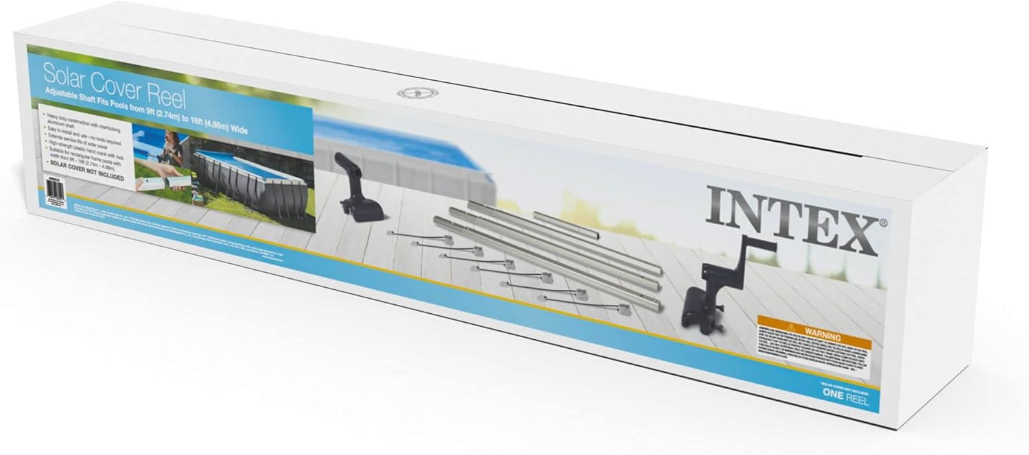 Intex 28051 – Solar-Abdeckrolle, für Pools 274–488 cm, Aluminium und PVC, Grau