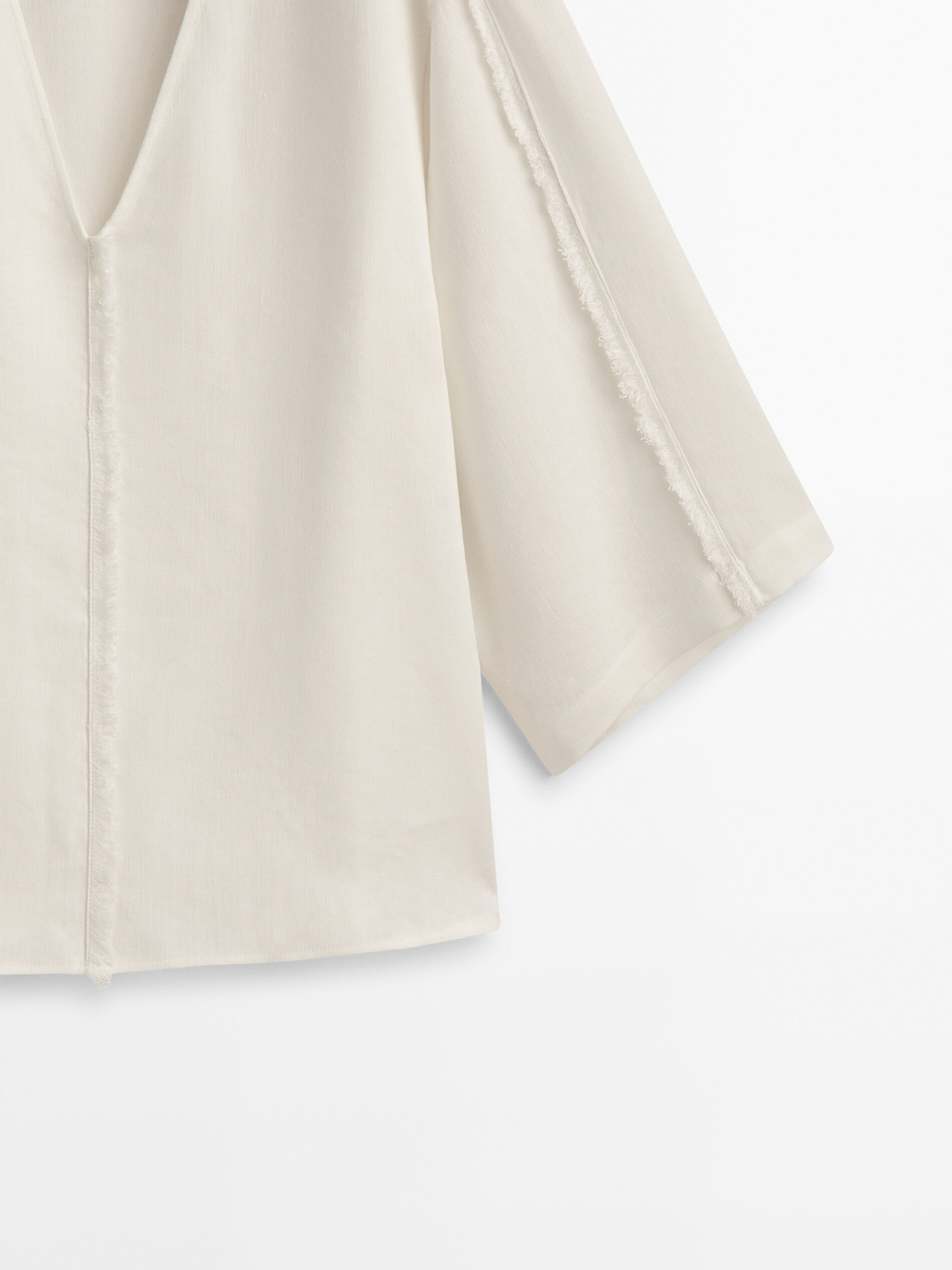 Blusa kimono detalhe desflecado - CRUDO