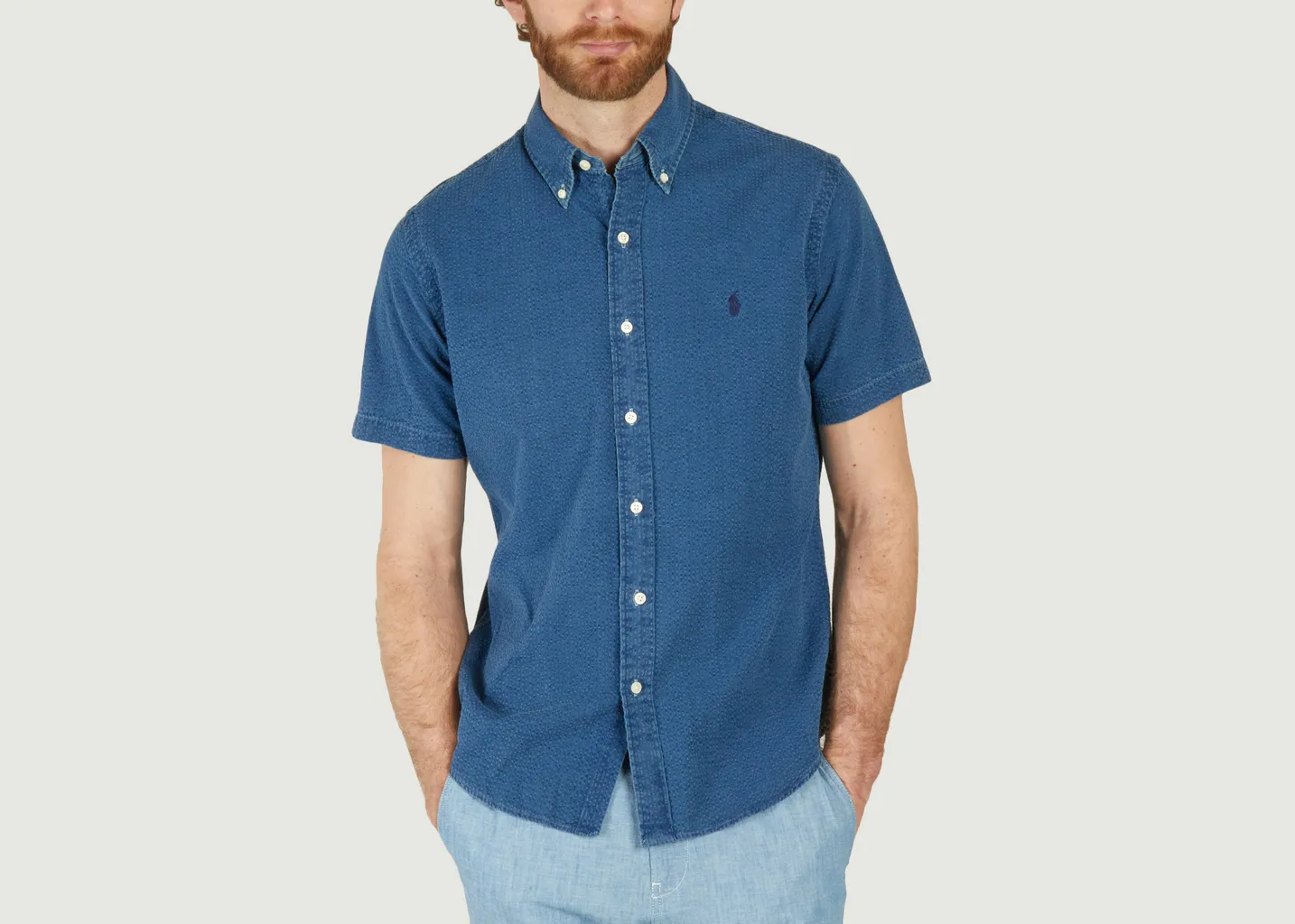 Chemisette siglée en coton seersucker Polo Ralph Lauren