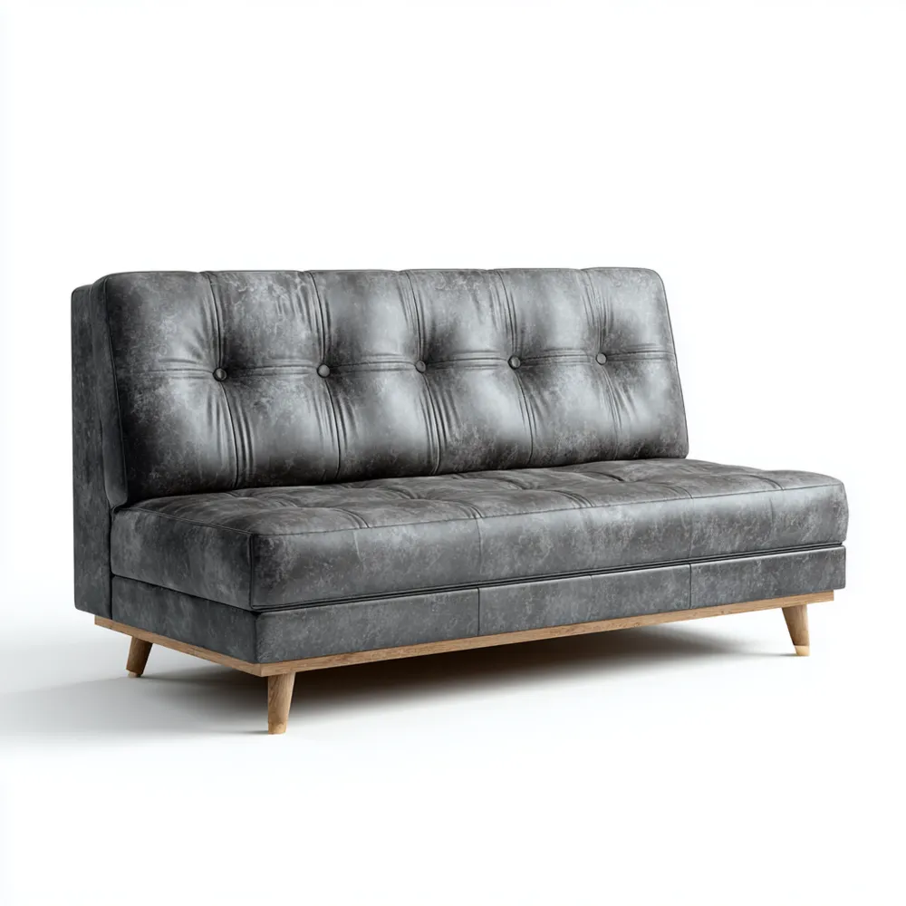 2-Sitzer-Sofa Kunstleder 150x85x80 cm - Dunkelgrau - Skandinavisches Design