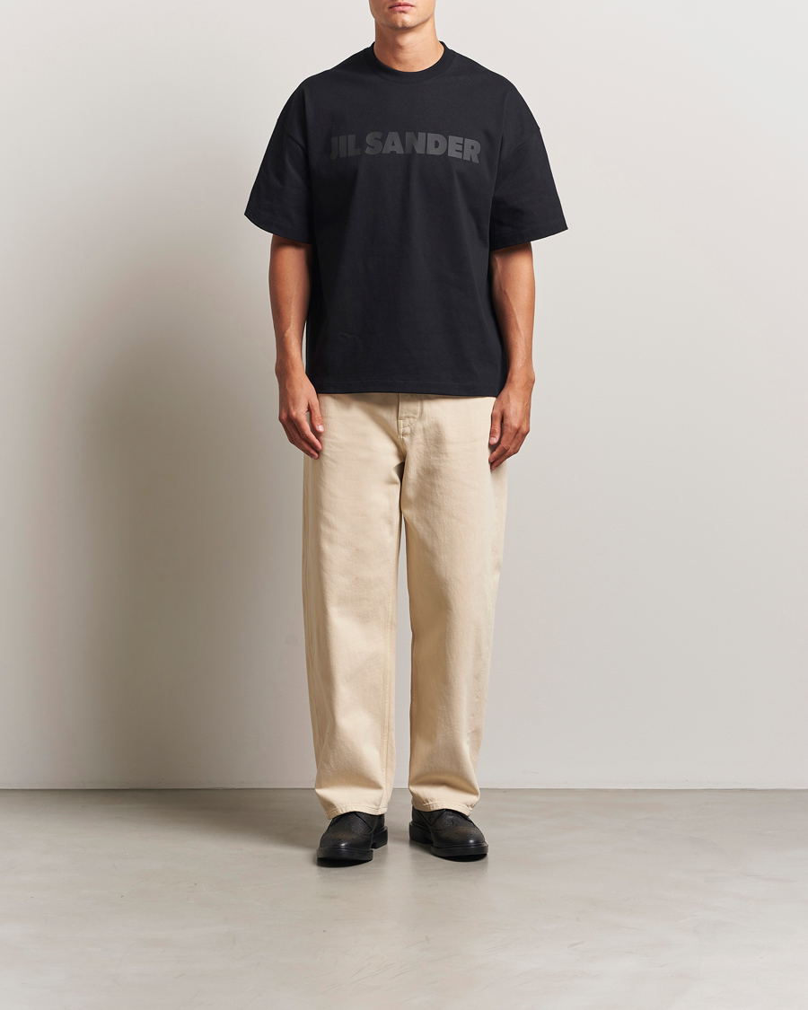 Jil Sander Round Collar Tonal Logo T-Shirt Black