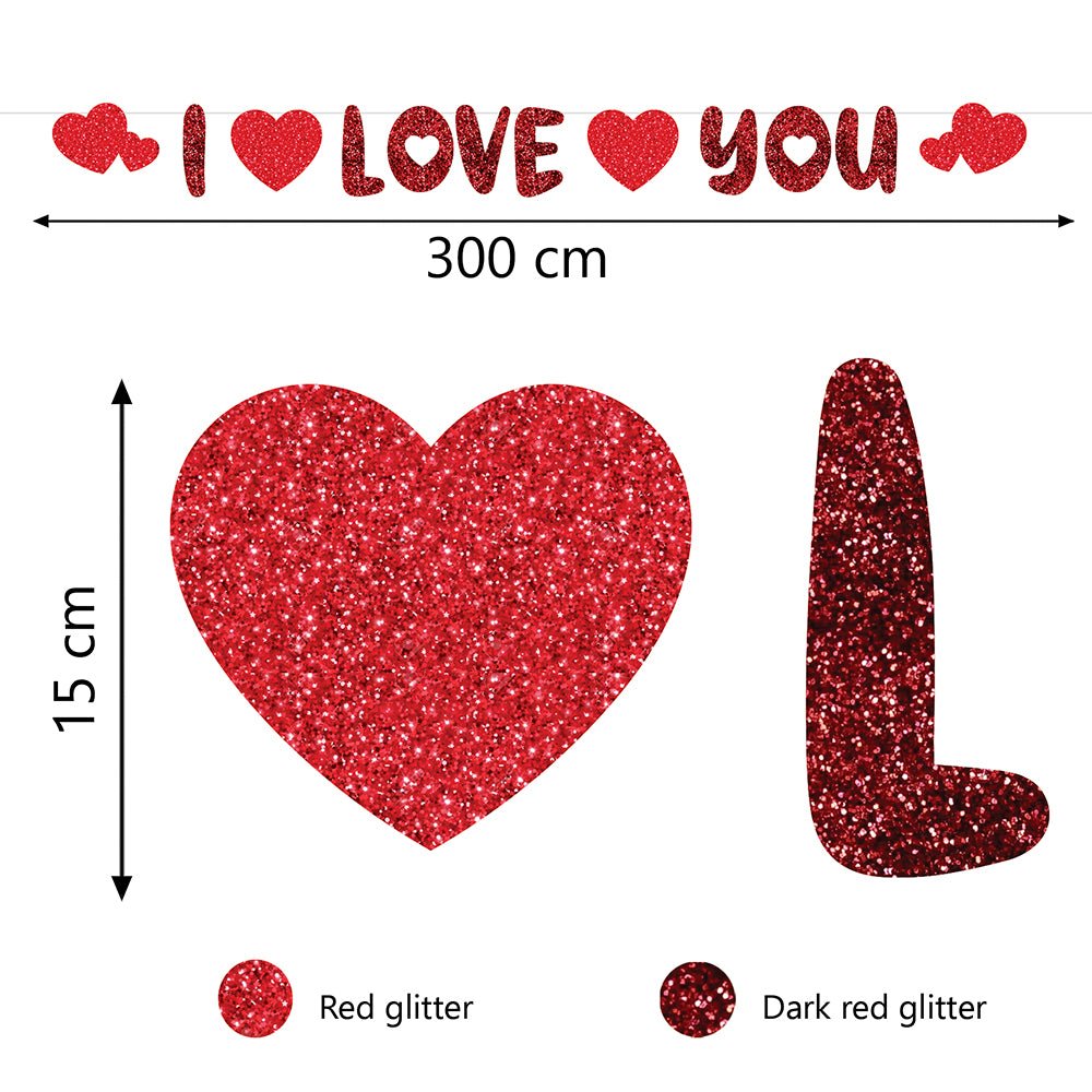 I Love You Letterslinger Rood 3m