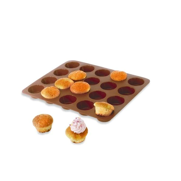 Lot de 2 Flexi'Plaques en silicone - 20 mini-muffins et 20 mini-savari