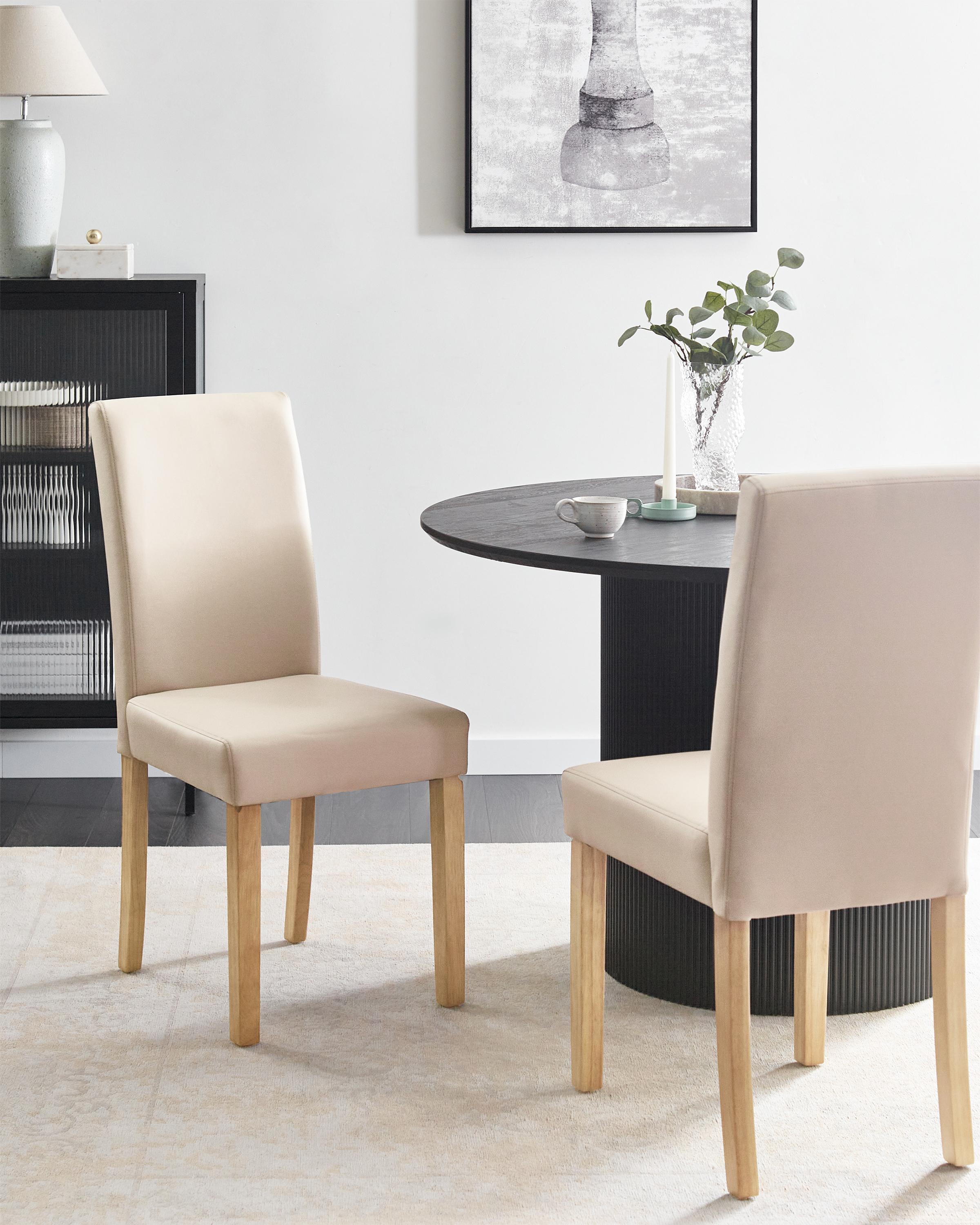 Set van 2 eetkamerstoelen BROADWAY Kunstleer Beige
