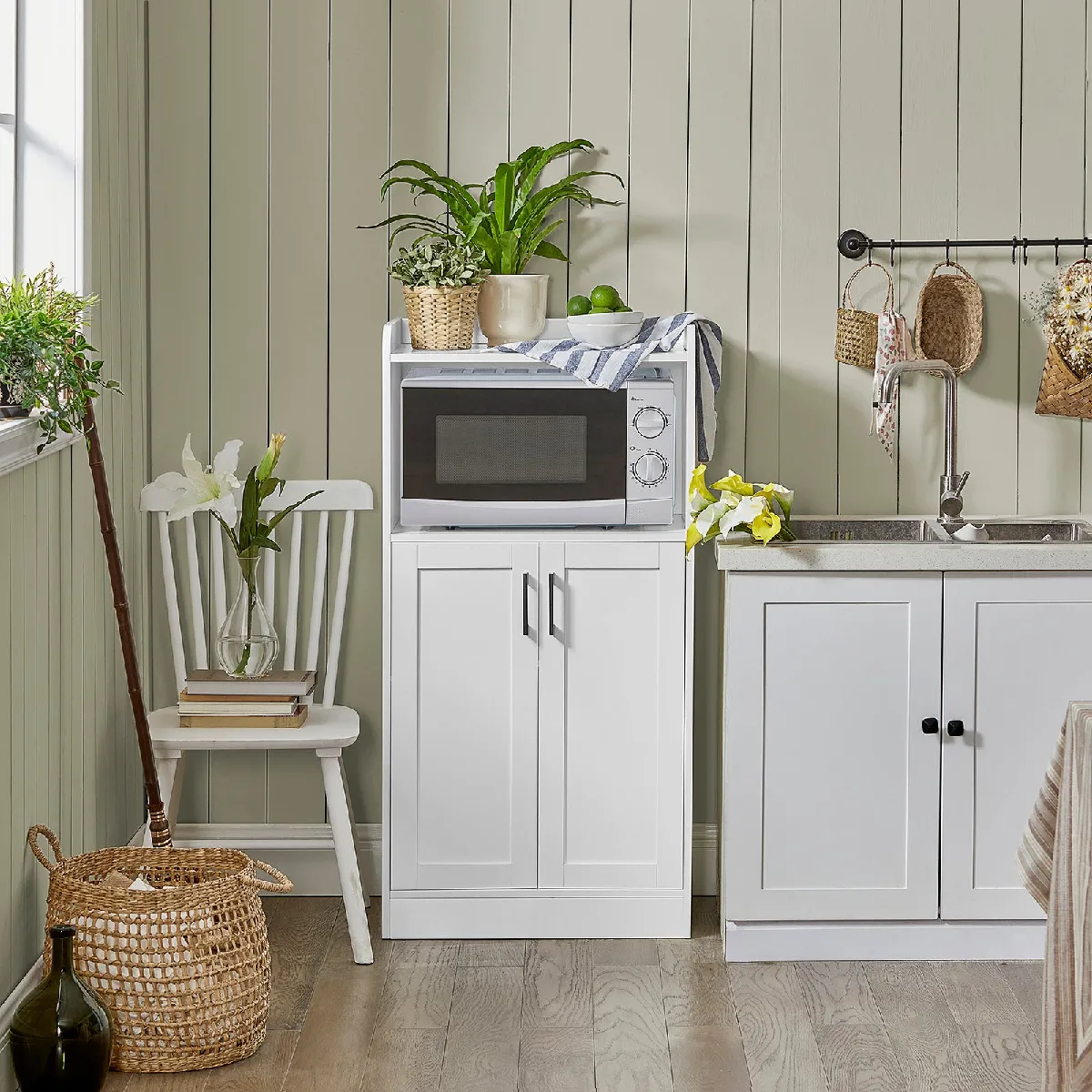 SoBuy FSB47-W Desserte Micro-ondes