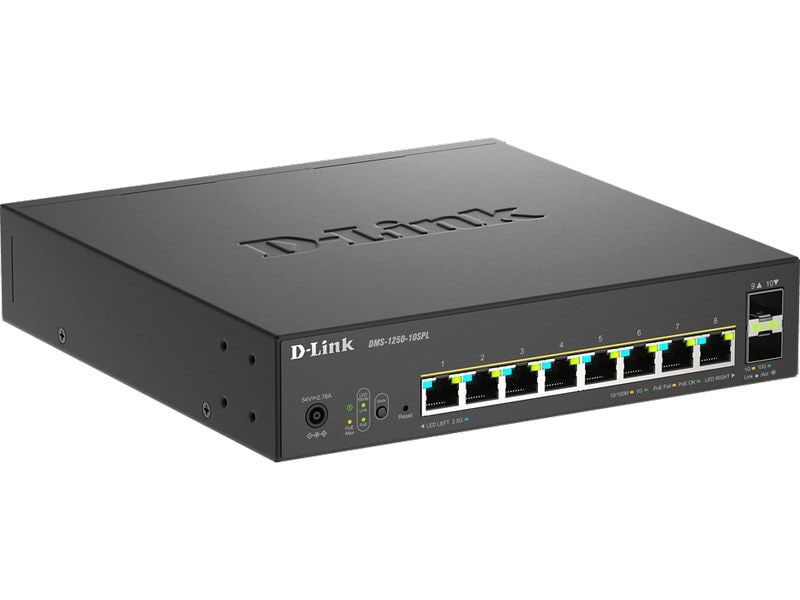 D-Link PoE Switch DMS-1250-10SPL 10 Port 8-Port Multi-Gigabit Smart Managed Switch