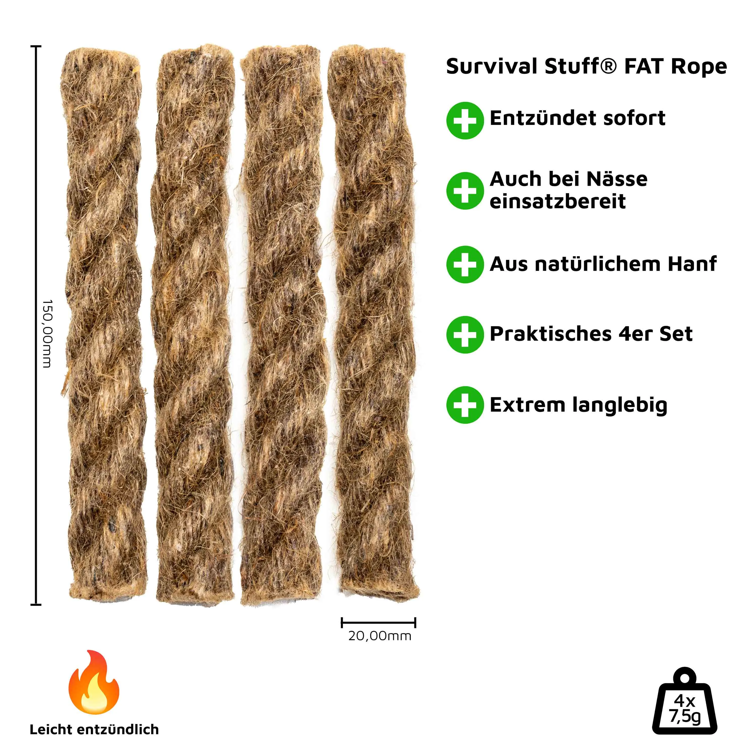 Survival Stuff -  Survival Stuff Hanfseil FAT Rope natur