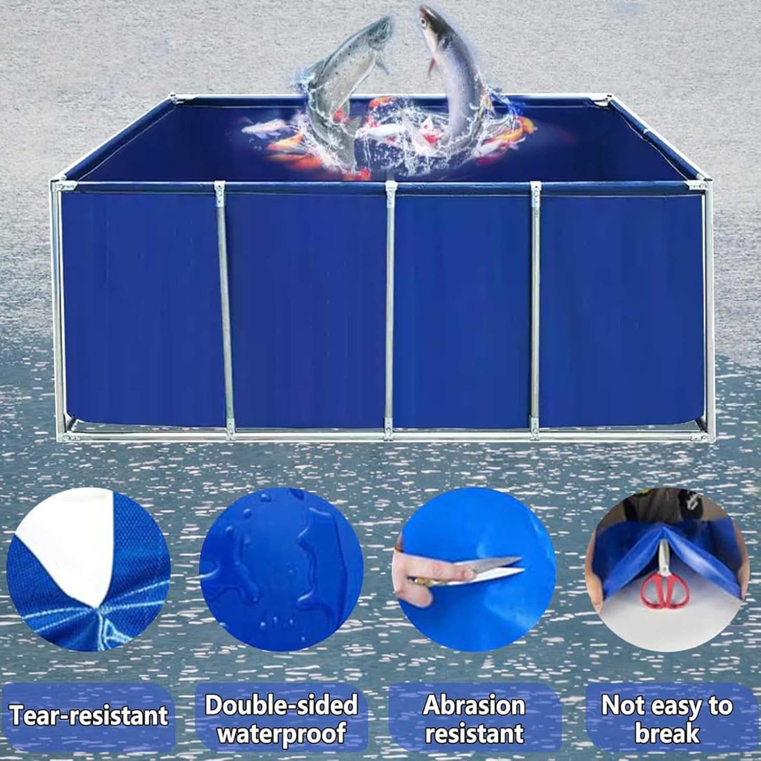 Generisch Gartenteich mit Ablassventil – Robustes Wasserbecken zum Schwimmen, für Wasserpflanzen und als Fischbecken – Ideal für Garten und Terrasse