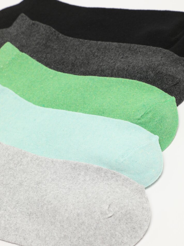 Pacote com 5 pares de meias curtas - Cores sortidas