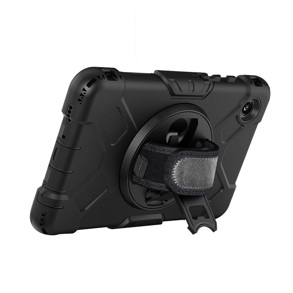 Samsung Galaxy Tab A9 Peak 500m Hybrid Outdoor Hardcase Hülle mit Aufsteller   Handschlaufe (EGPE00166) - Schwarz