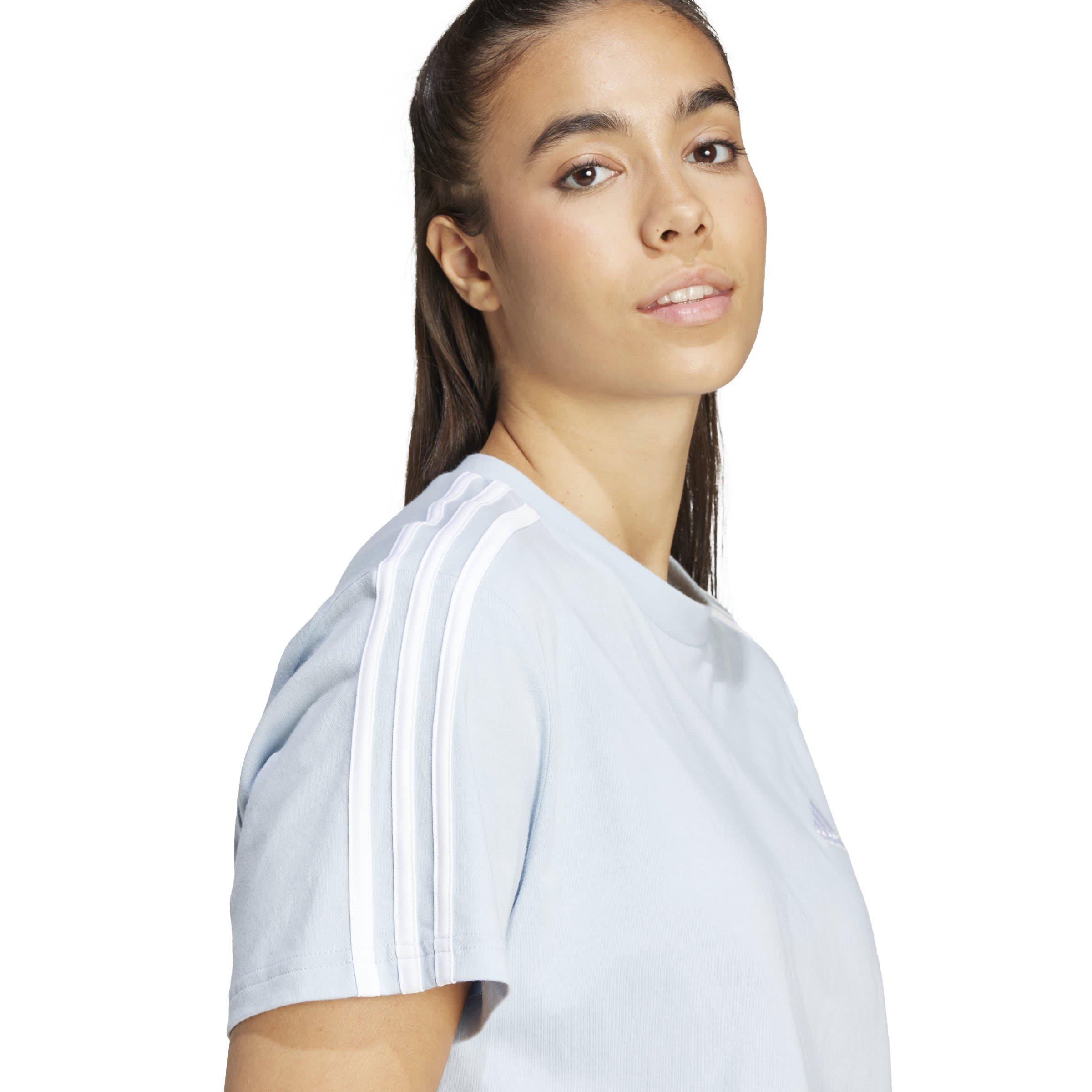 adidas 3S Crop T Shirt Womens