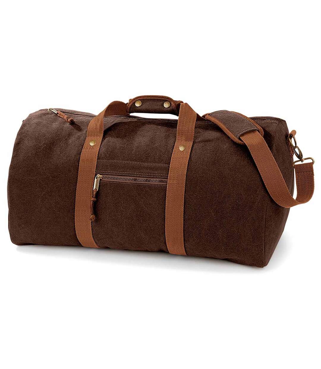 Sac de voyage toile look usé style vintage - MARRON - QD613