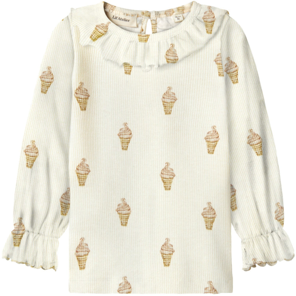 Køb Lil'Atelier Turtledove Ice Cream Gavo Eug Slim Bluse
