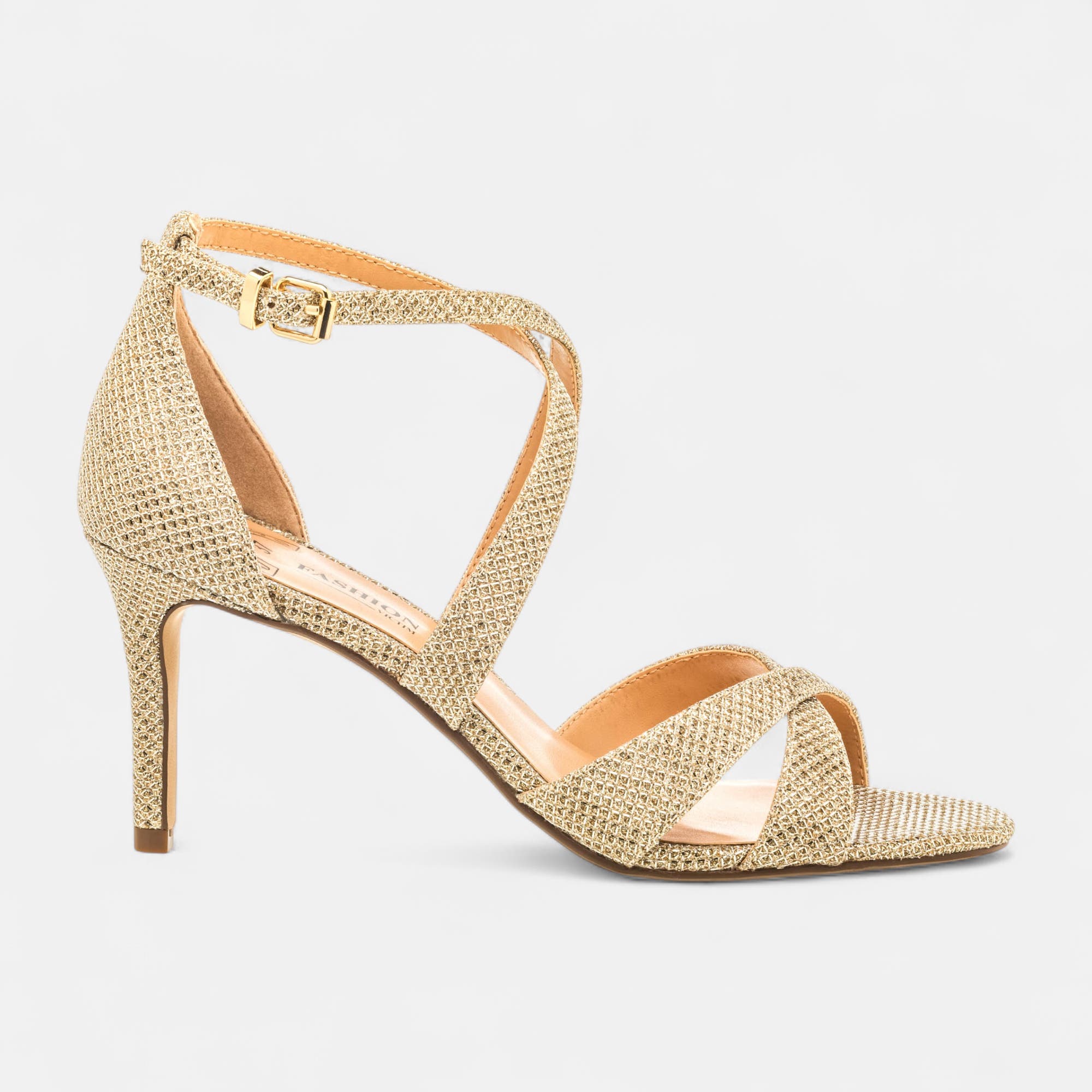 Nu-pieds à talon Femme or