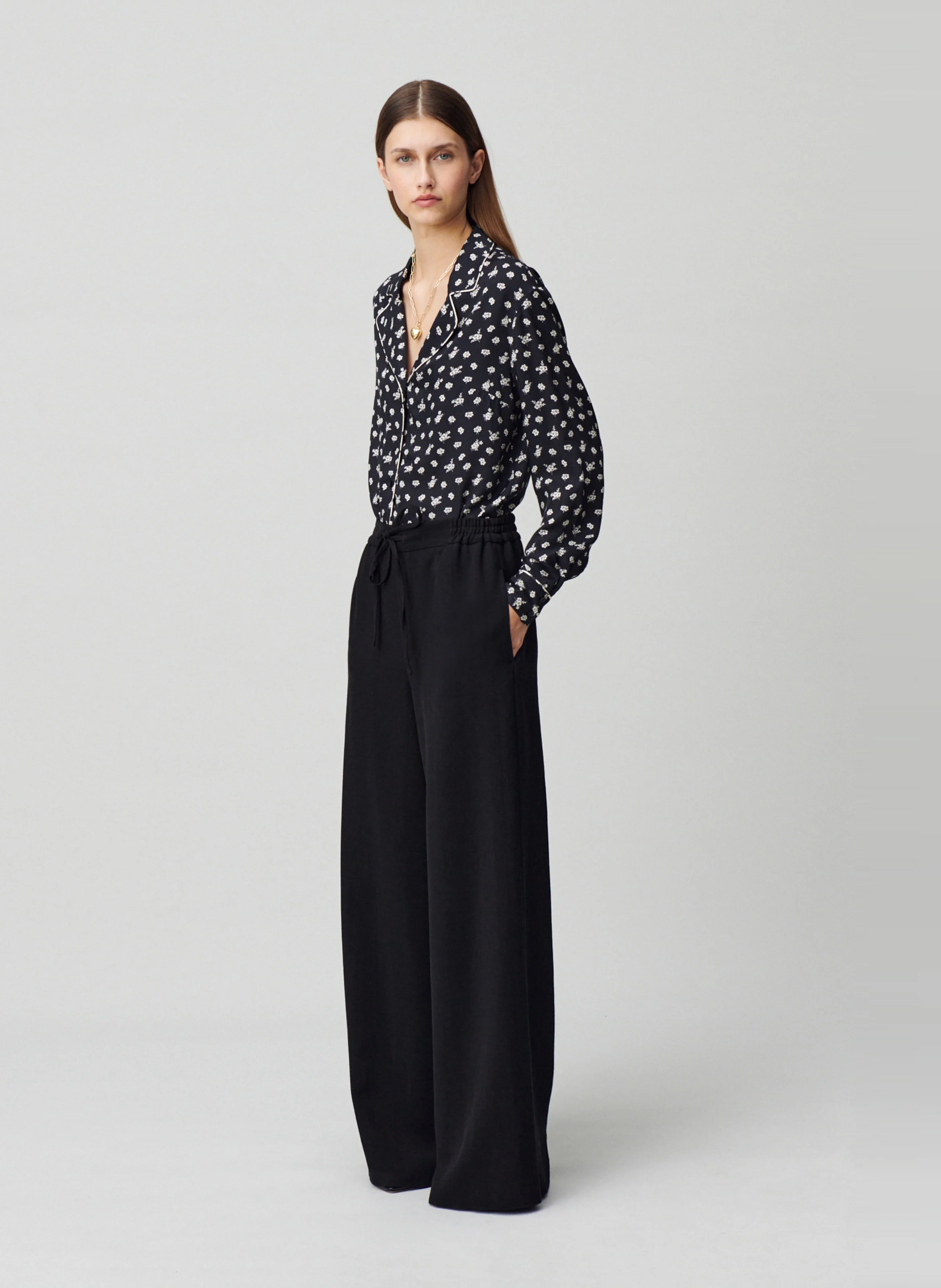 Pantalon large| Noir