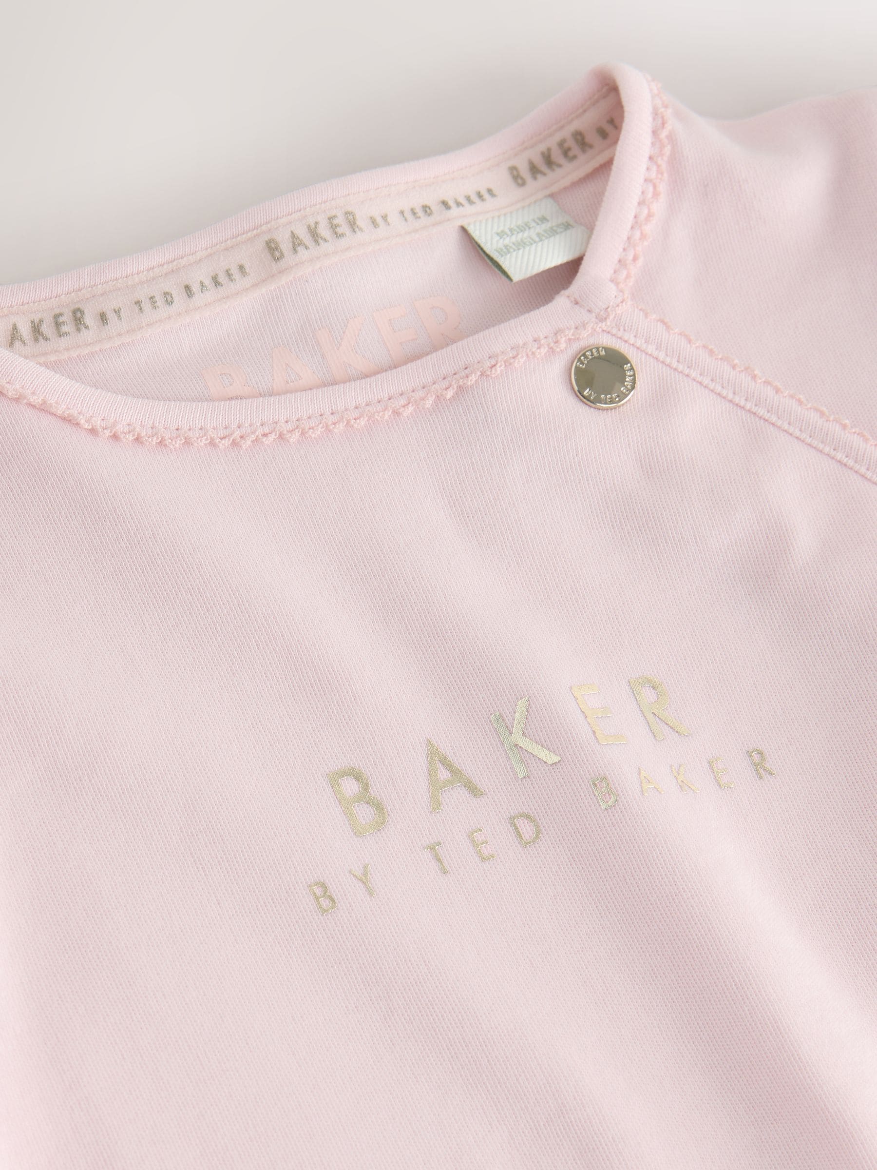 Baker by Ted Baker 2 Piece Pink Varsity Print Sleepsuit & Hat Set