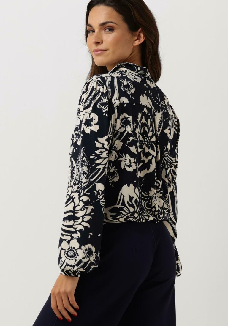 VANILIA blauwe vanilia blouse swirl blouse