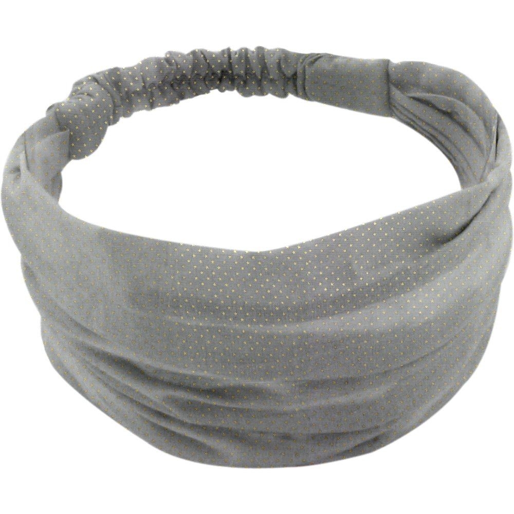 Bandeau Fichu Bébé Etoile Or Gris