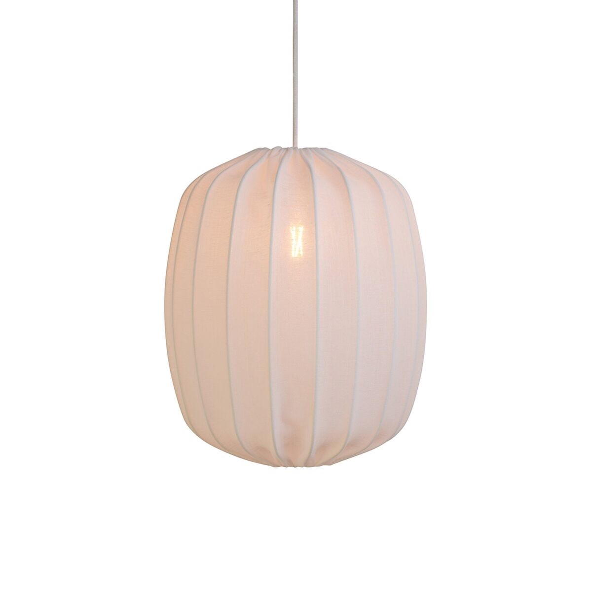 Prisma taklampe i lin 25 cm, hvit