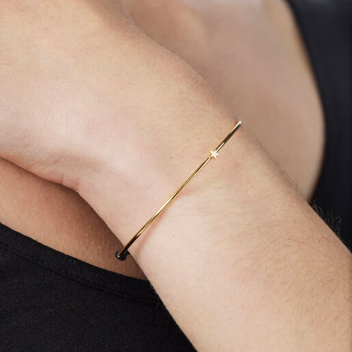 Pulseira TOUS Cool Joy em ouro e nylon com estrela.
