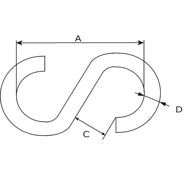 DX S haak verzinkt 8mm