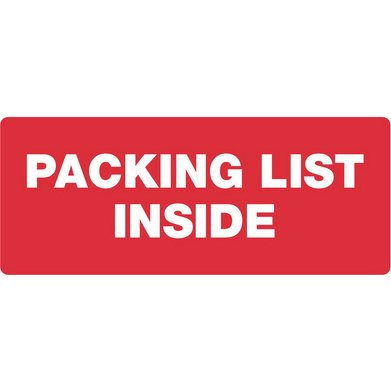 Étiquette 'PACKING LIST INSIDE'
