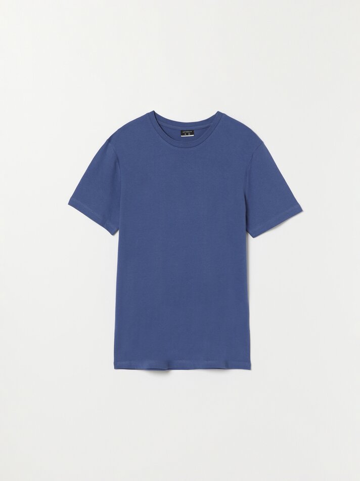 Pacote com 2 camisetas lisas e listradas - Azul claro
