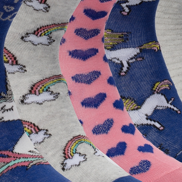 5 paar kindersokken met unicorns