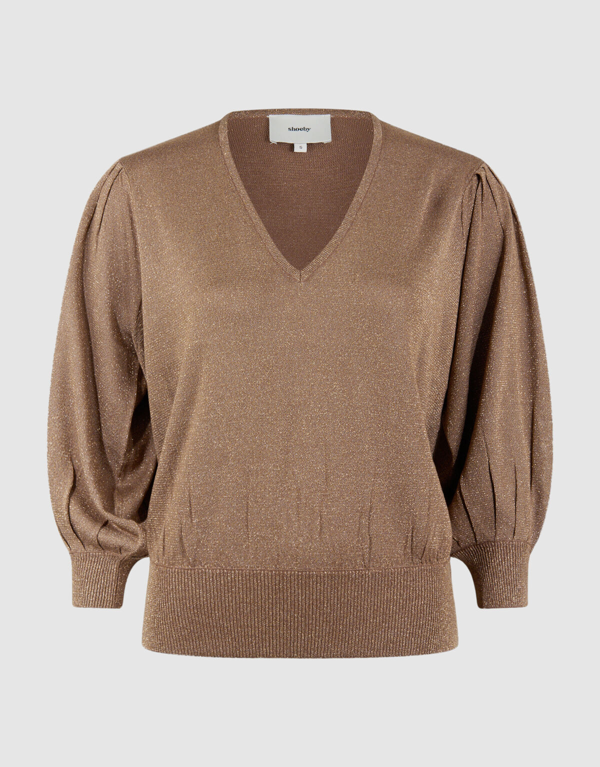 Glitter V-hals Trui Bruin