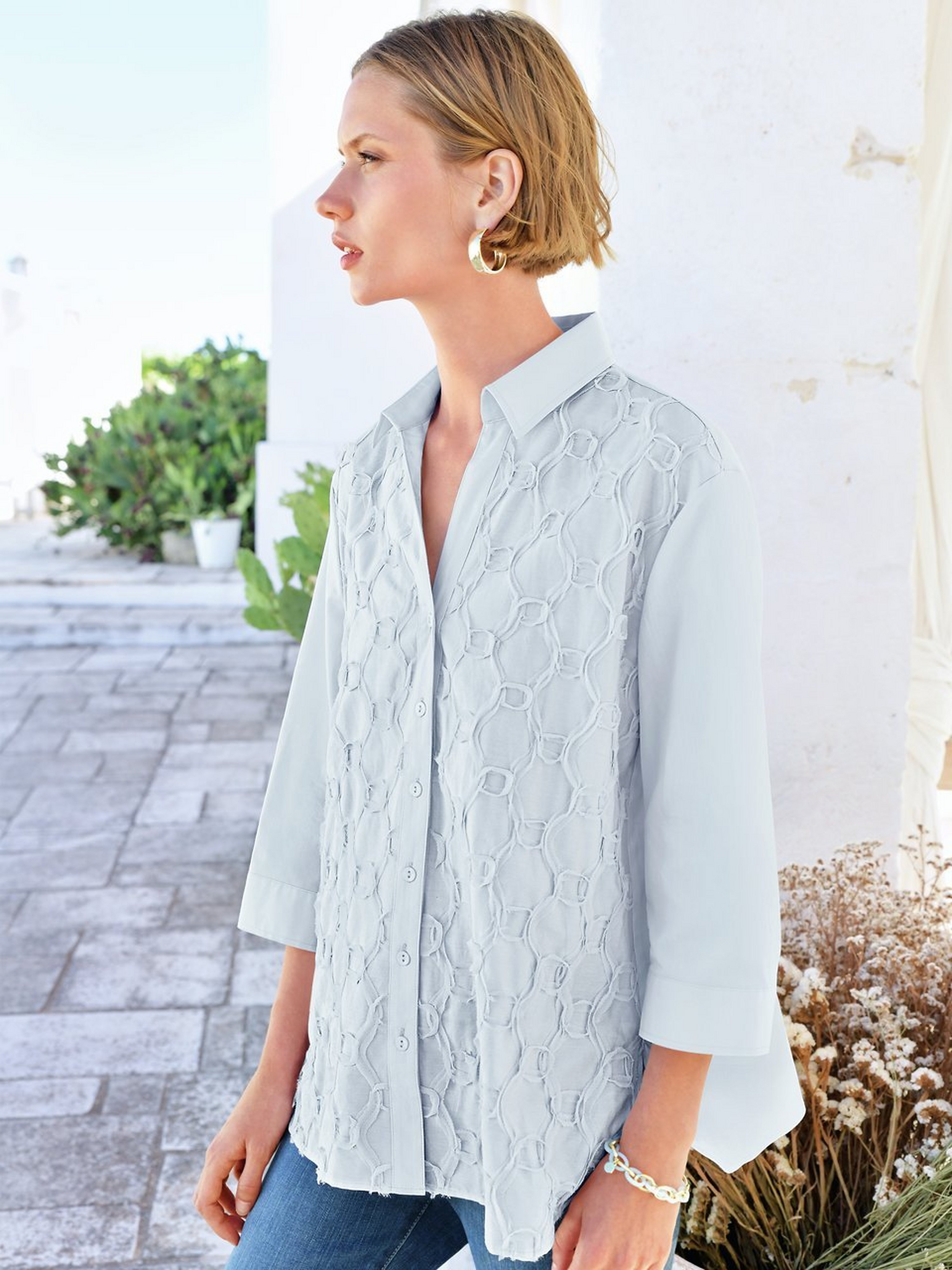 Bluse mit 3/4-Arm