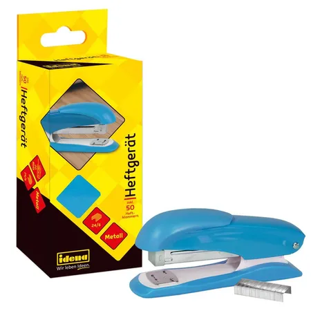 Idena Heftgerät hellblau für 20 Blatt, 13cm