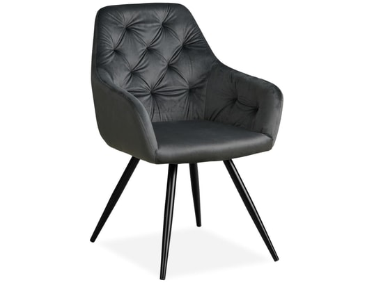 HOMESTYLE4U - Meuble de rangement enfant Chaise salle à manger velours gris design moderne