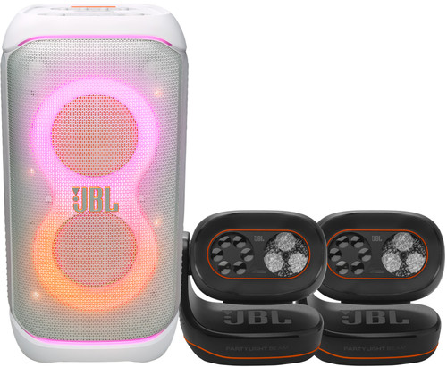 JBL Partybox 320 Wit + 2x JBL Partylight Beam