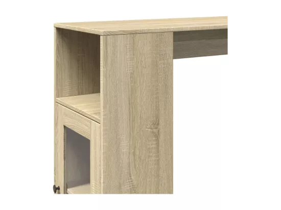 Table de bar avec étagères chêne sonoma bois d'ingénierie