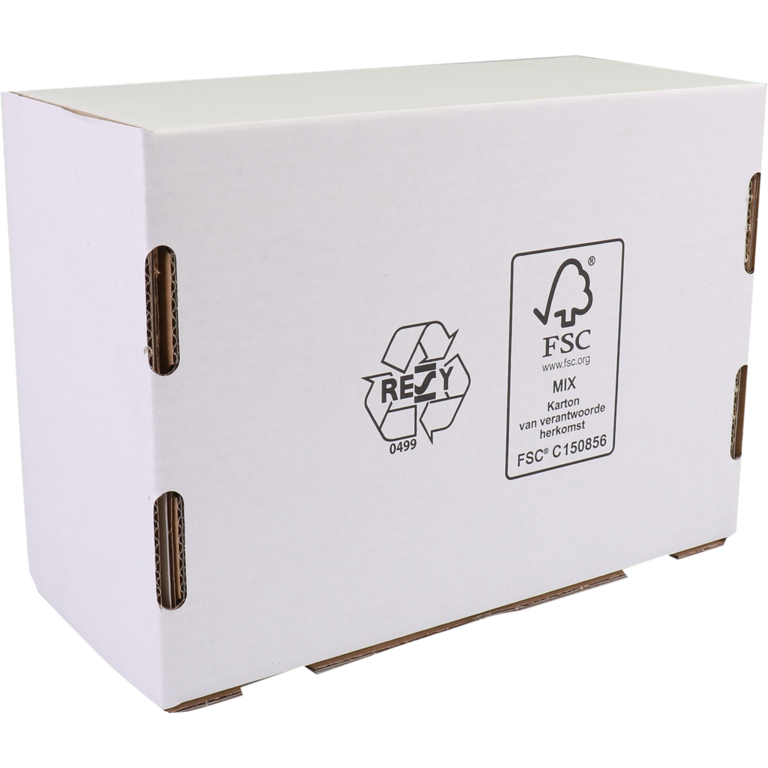 SendProof® Postpakketdoos, golfkarton, 210x160x95mm, gestanst, wit