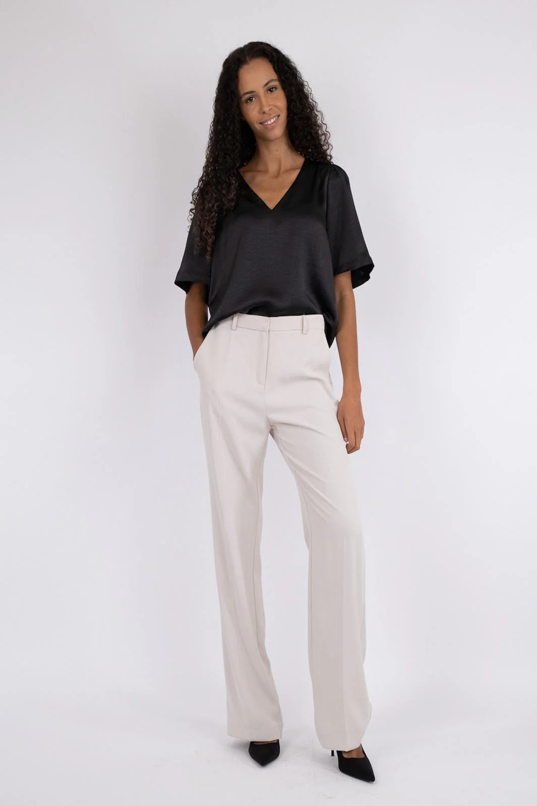Neo Noir Largo Heavy Sateen Blouse