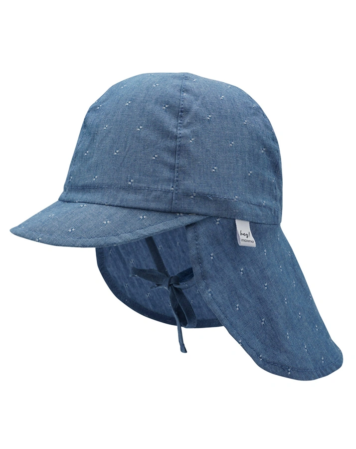 Jeans-Schirmmütze GIRL mit Nackenschutz in denim