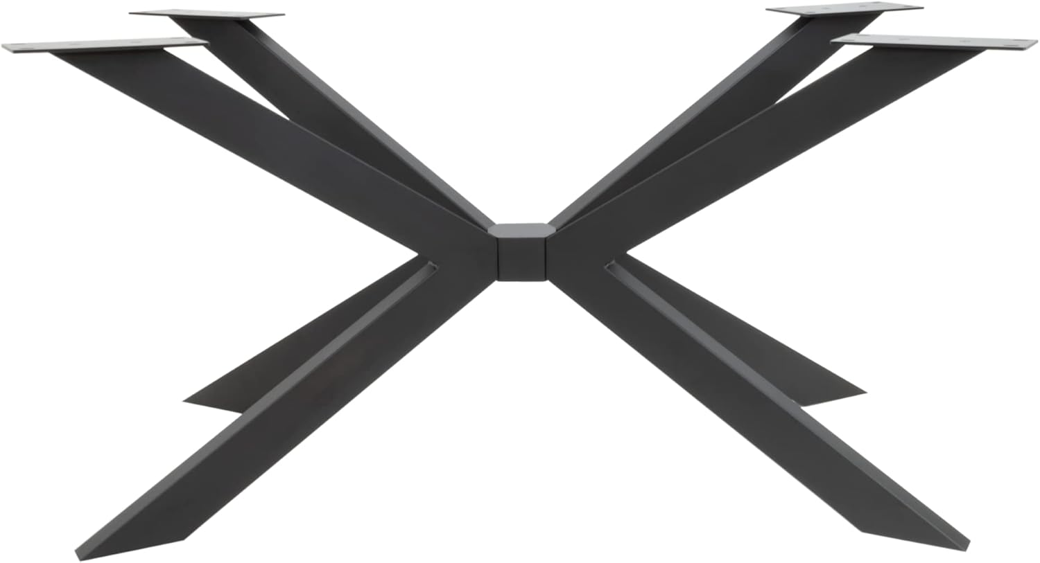 Natural Goods Berlin 1x Tischgestell Kreuz Design Schwerlast Kreuzgestell Massive Stahl Tischkufen Metall Tischbeine Schreibtisch Esstisch Konferenztisch DIY (H71 x B78 x L140 cm (Esstisch), Schwarz)