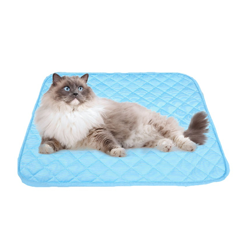 (150x97cm) Kühlende Haustier Matte Wärmeableitendes Bett Kühlkissen für Hunde / Katzen - Blau