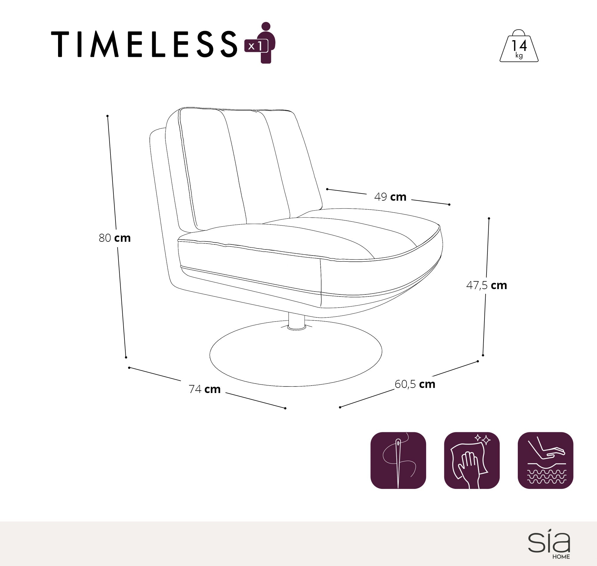 Fauteuil TIMELESS Corduroy Geel