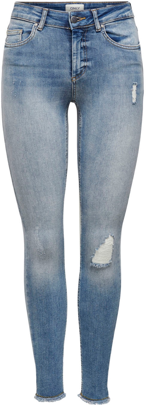 ONLY Ankle-Jeans »ONLBLUSH – Ankle-Jeans mit Destroyed Look für trendige Outfits«, Abriebeffekte, modisch, skinny fit, Rundhals, regular fit