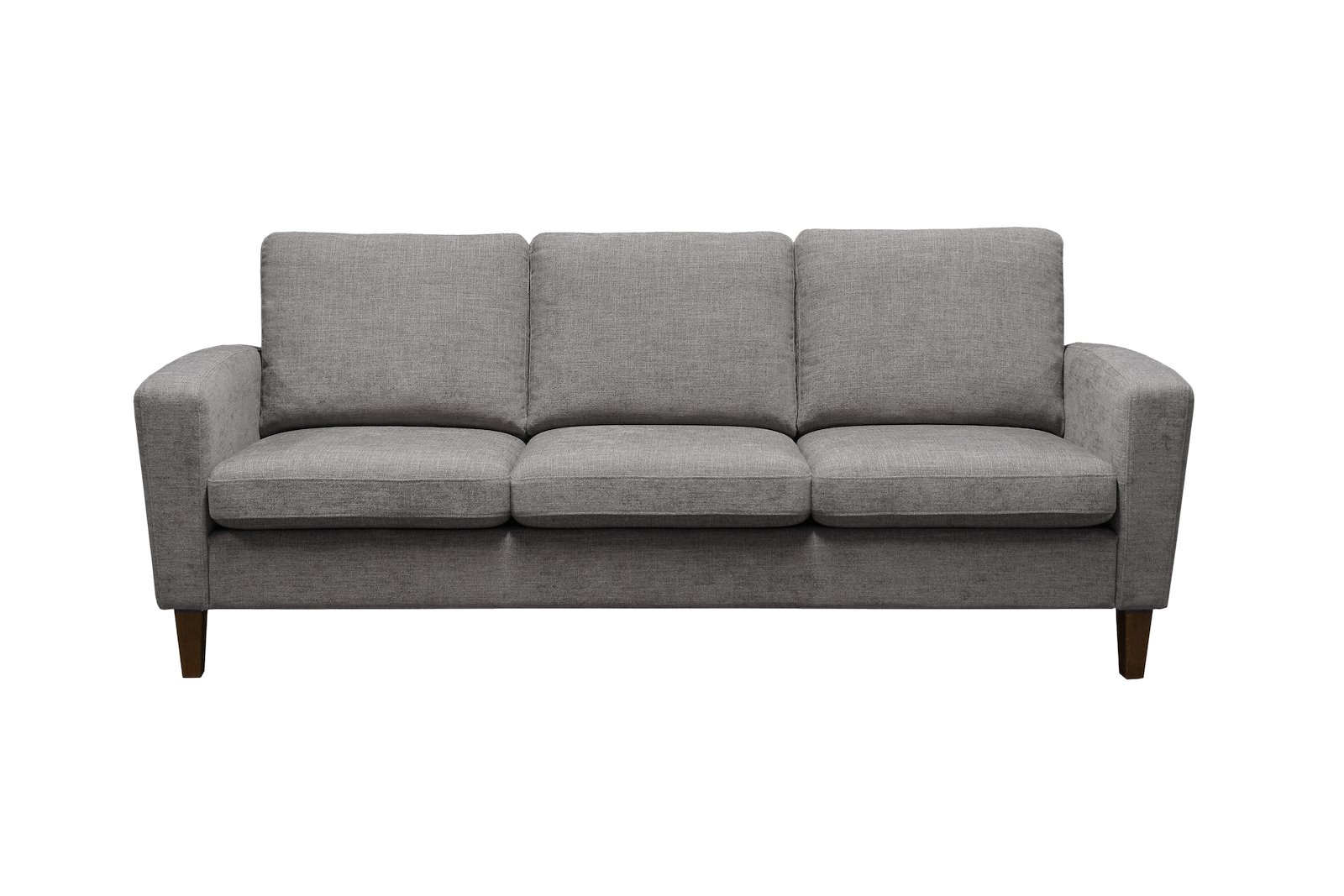 Noor Soft 3-seter med 3 puter Tekstil Milan Warm Grey, vange 01 og ben nummer 20 røkfarget