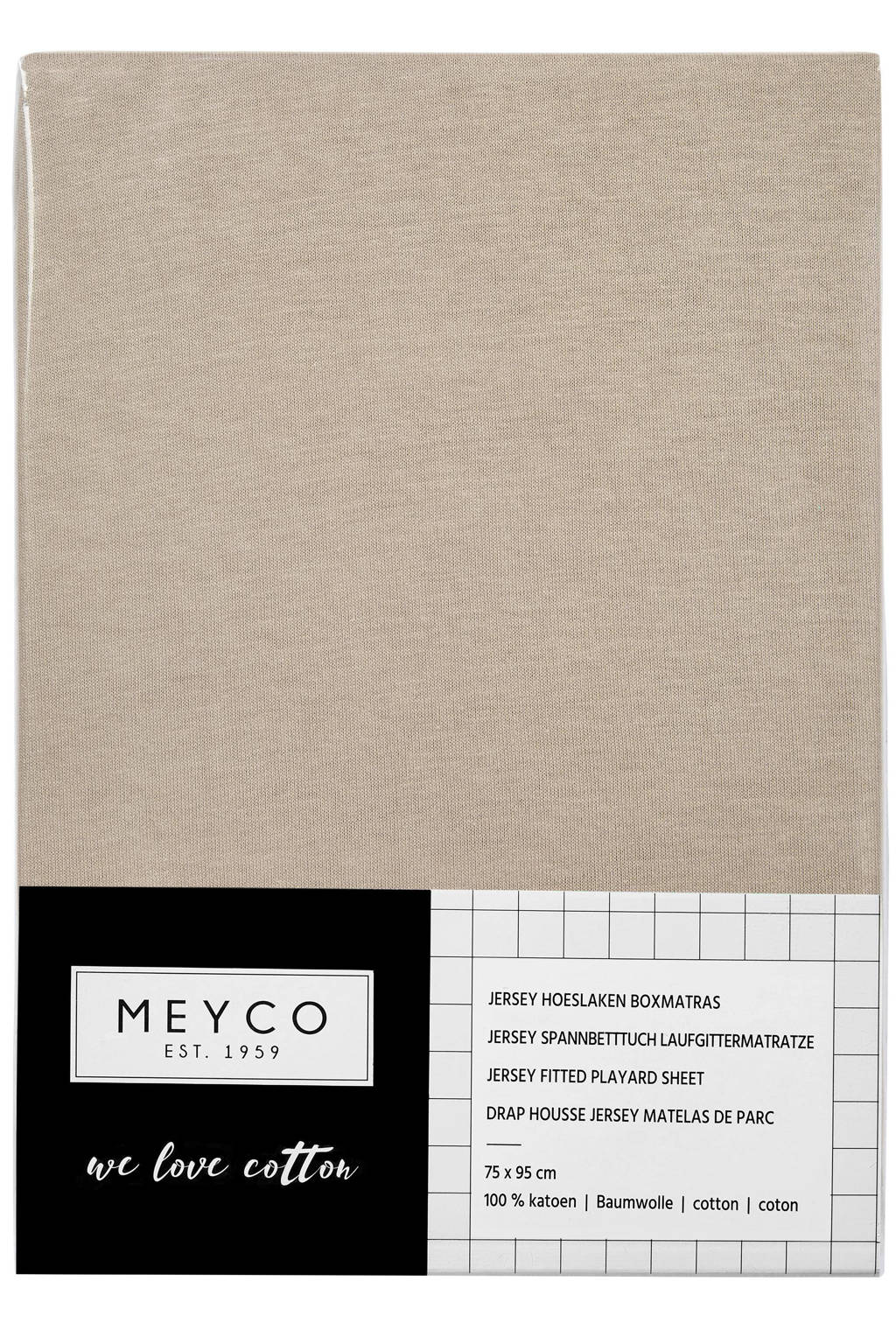 Meyco jersey Hoeslaken boxmatras 75x95 cm sand