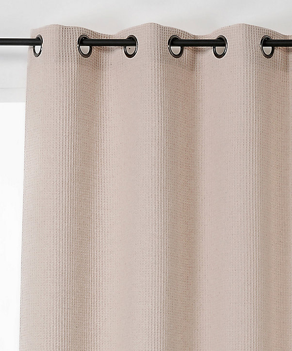 Rideau en nid d'abeille coton & linen Linder L.140 x H.245 cm beige