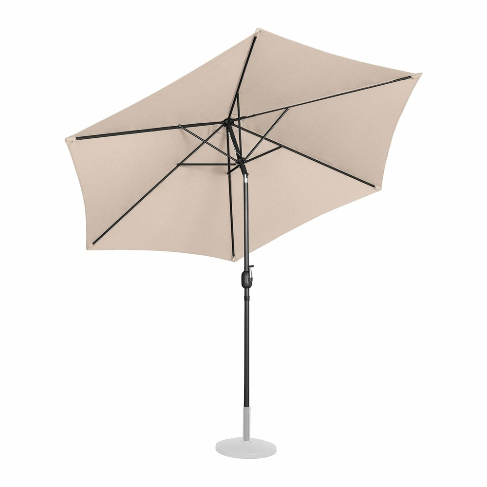 Parasol de terrasse hexagonal diamètre 300 cm inclinable crème